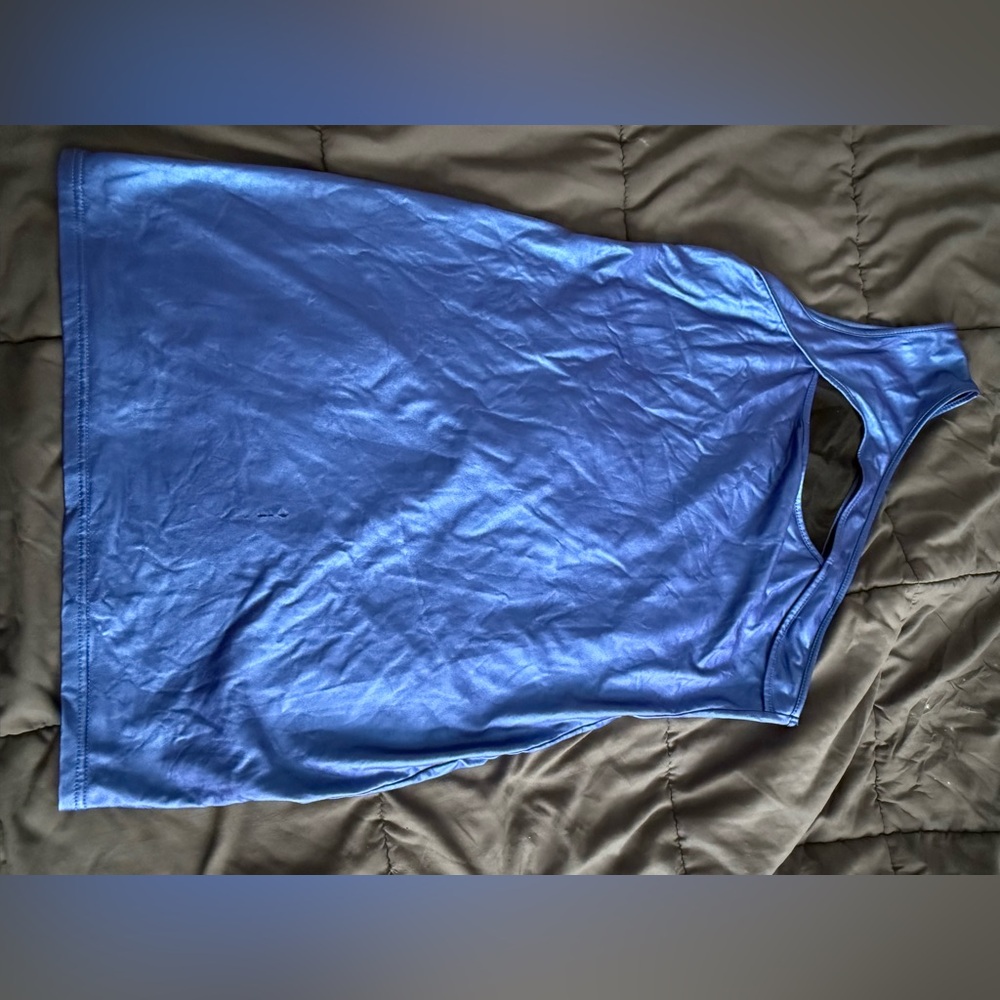 Shiny Blue Sleeveless dress